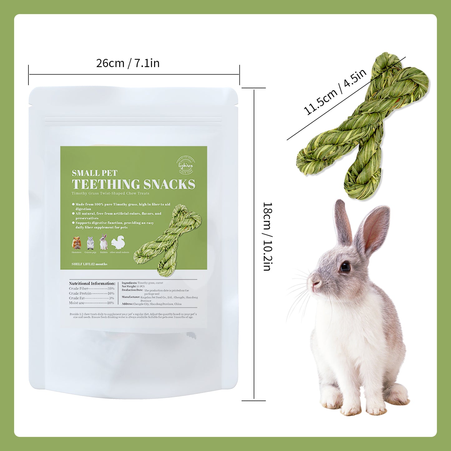 Pet Chew Treats Twist-Shaped 10PCS for Small Animal | LIZBIREN®